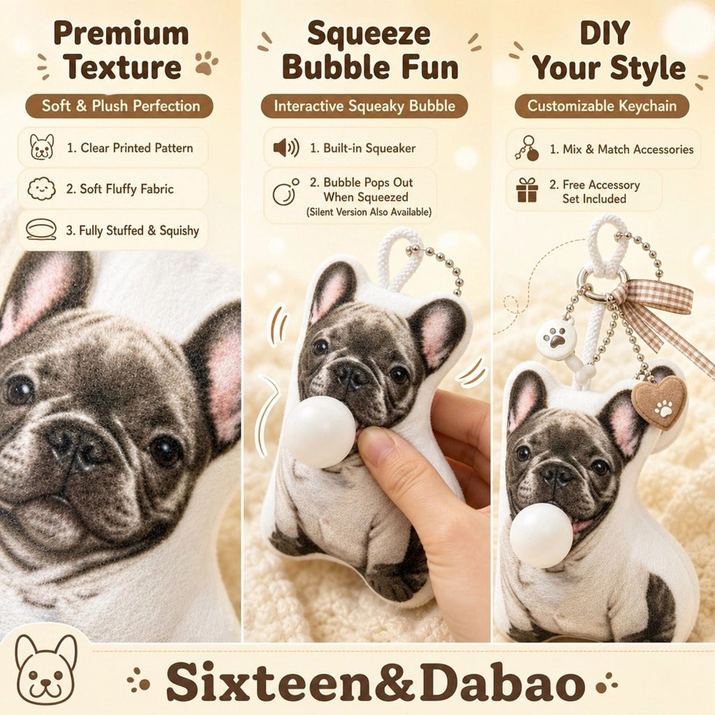 Custom Photo Bubble Squishy – Personalized Stress Relief Toy & Backpack Charm